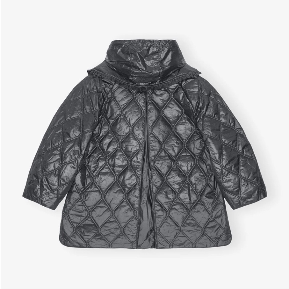 Ganni Shiny Quilt Midi Jacket